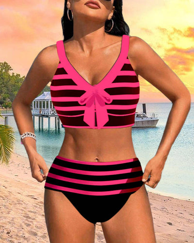 Roksana – Striped High-Waisted Bikini