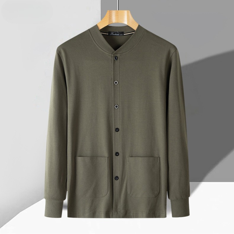 Men’s Cardigan – 100% Cotton Knit – Slim Fit – Button Front – Ribbed Trim