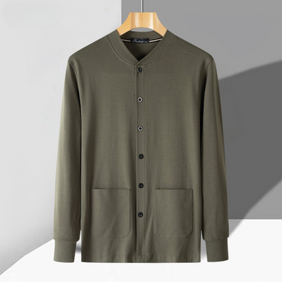 Men’s Cardigan – 100% Cotton Knit – Slim Fit – Button Front – Ribbed Trim