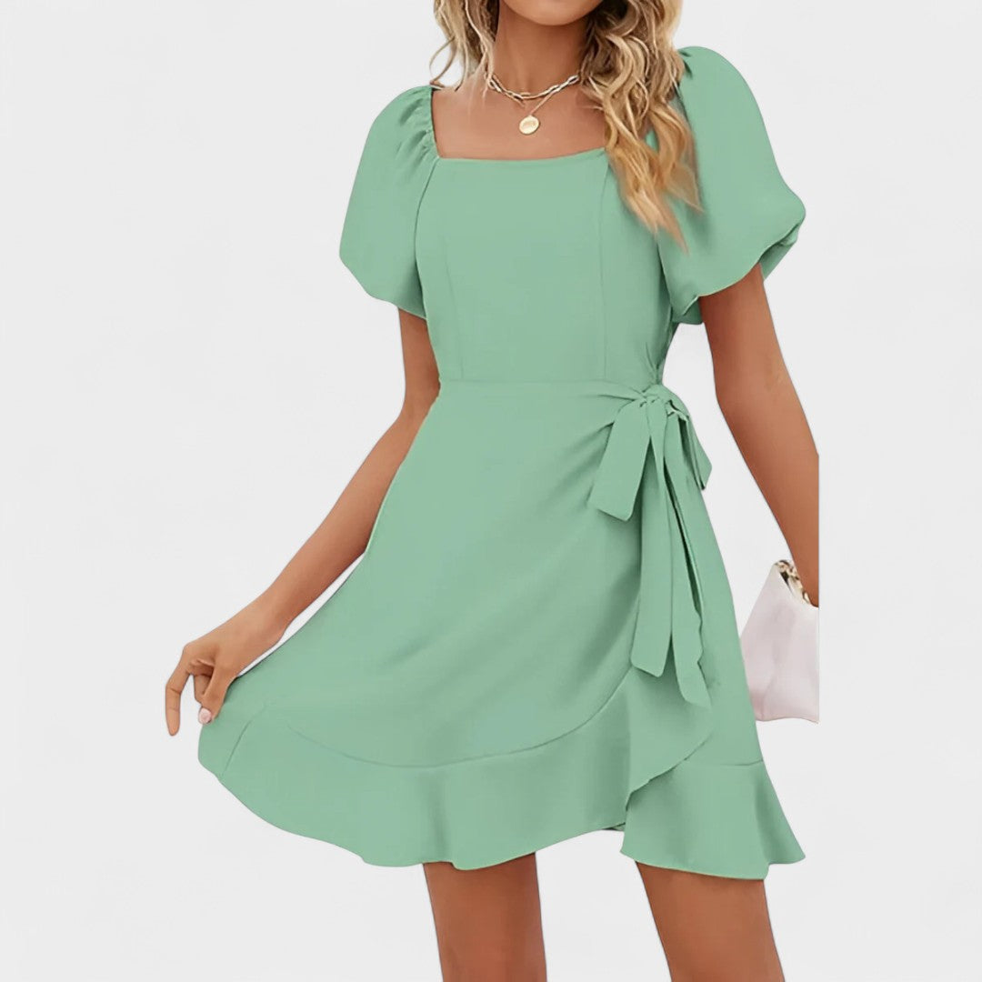 LILIA | PUFF SLEEVE WRAP DRESS