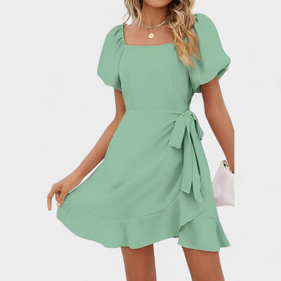 LILIA | PUFF SLEEVE WRAP DRESS