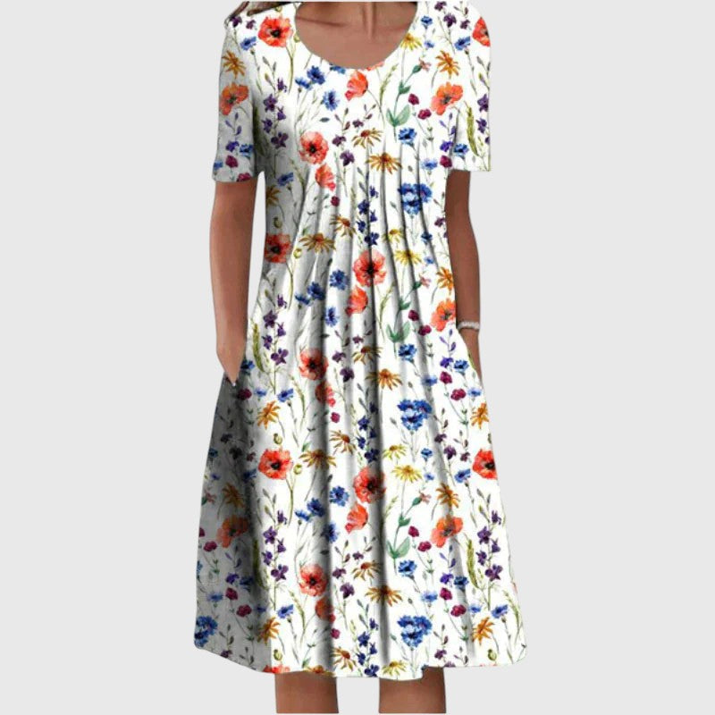 Daisy | Meadow Bloom Pleated Midi Dress