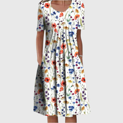 Daisy | Meadow Bloom Pleated Midi Dress