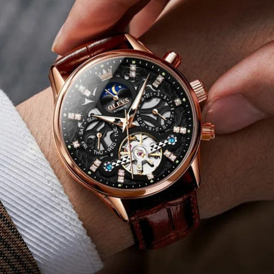 Mechanical Automatic Watch with Leather Strap™