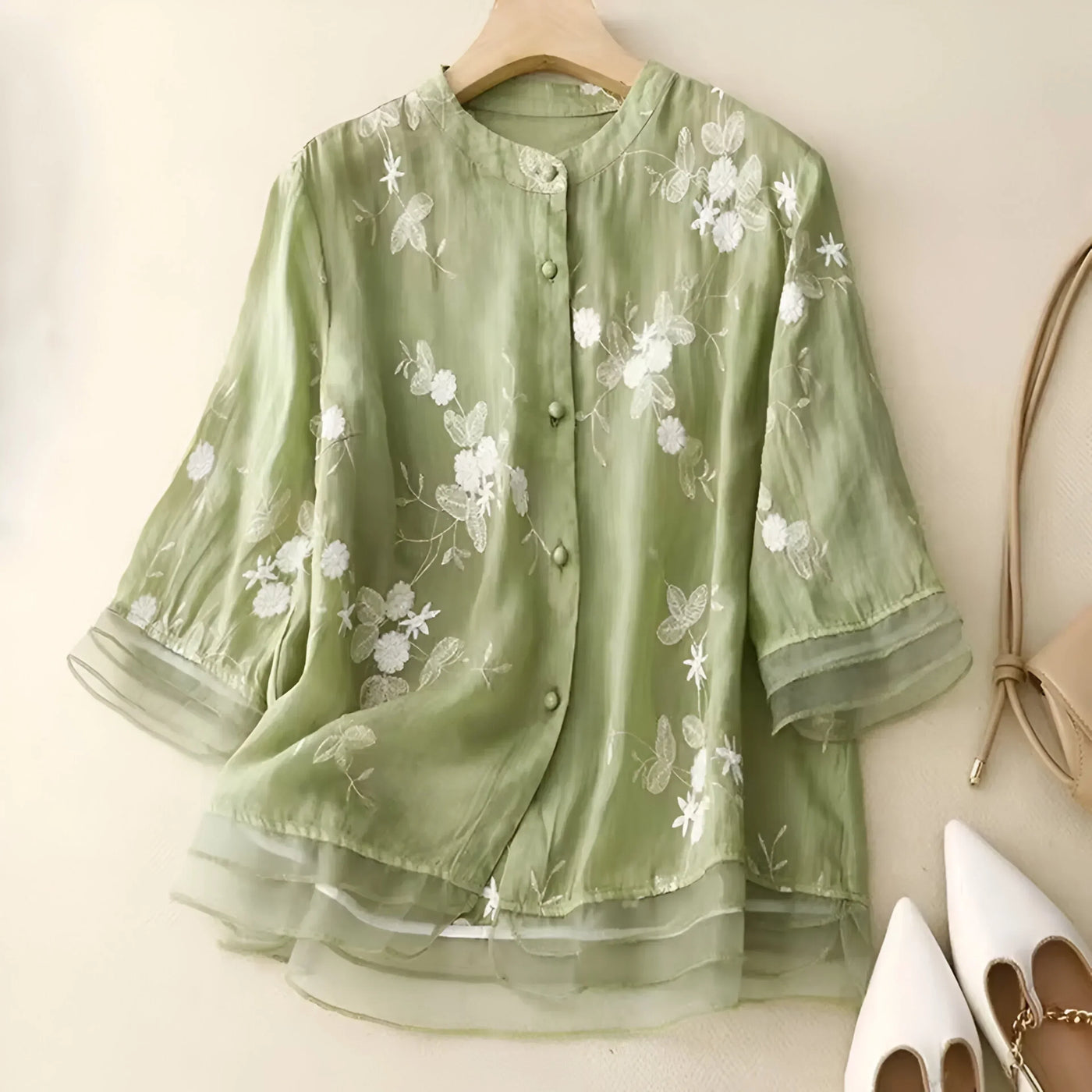 LUCILLE™ - FLORAL BUTTON-UP BLOUSE