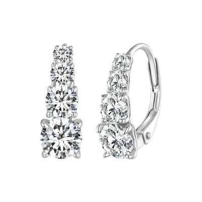 Carol four stone earrings | White gold 16k