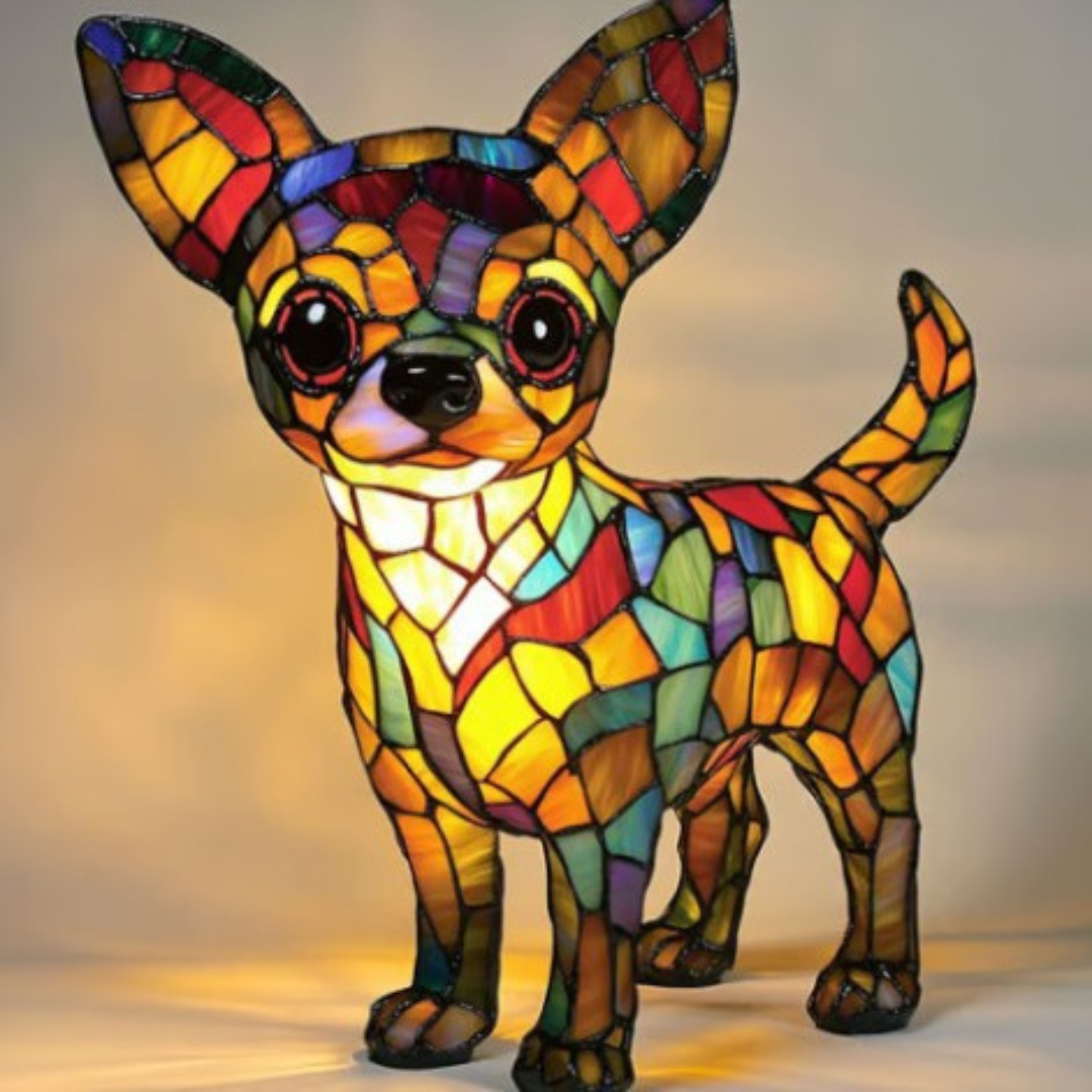 Choupette | Magical Colorful Glass Dog Lamp