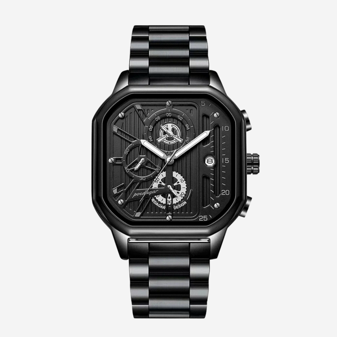 Orion | Industrial-Inspired Bold All-Black Geometric Case Watch