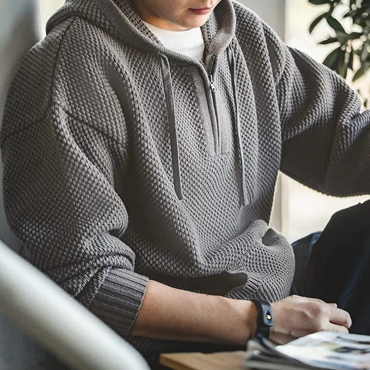 Avencea - Men's Half-Zip Hooded Sweatshirt