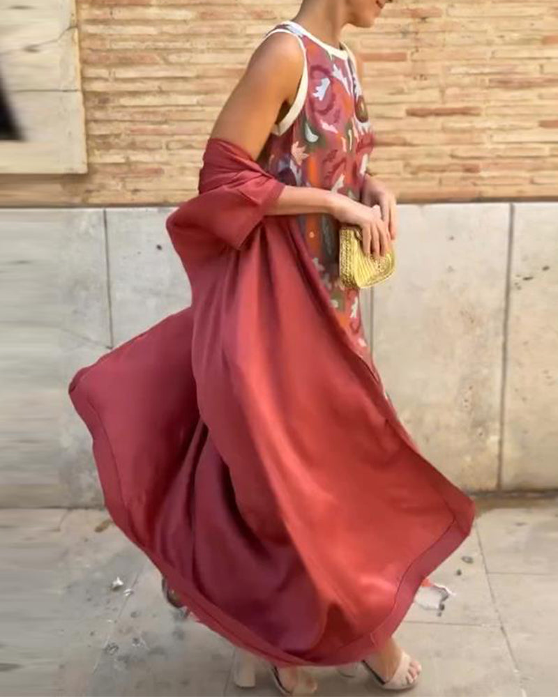 Valencia - Conjunto Elegante com Vestido e Cardigã Fluido