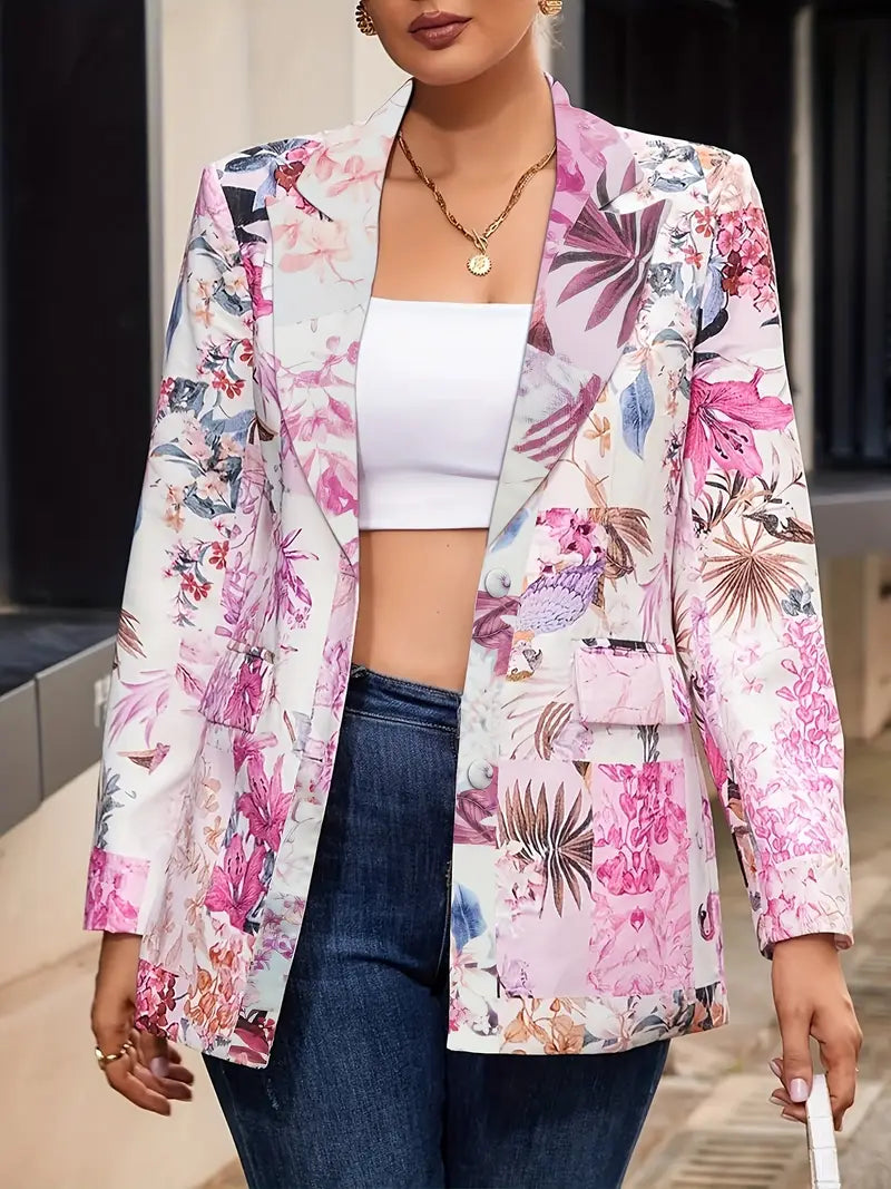 Ellie™ - Chic Floral Print Blazer