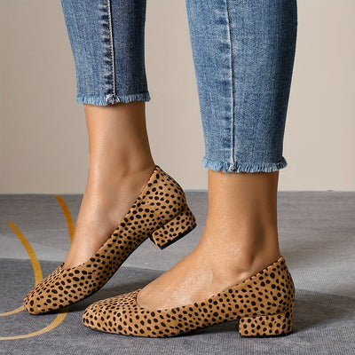 Lena – Dotted Comfort Low Heels