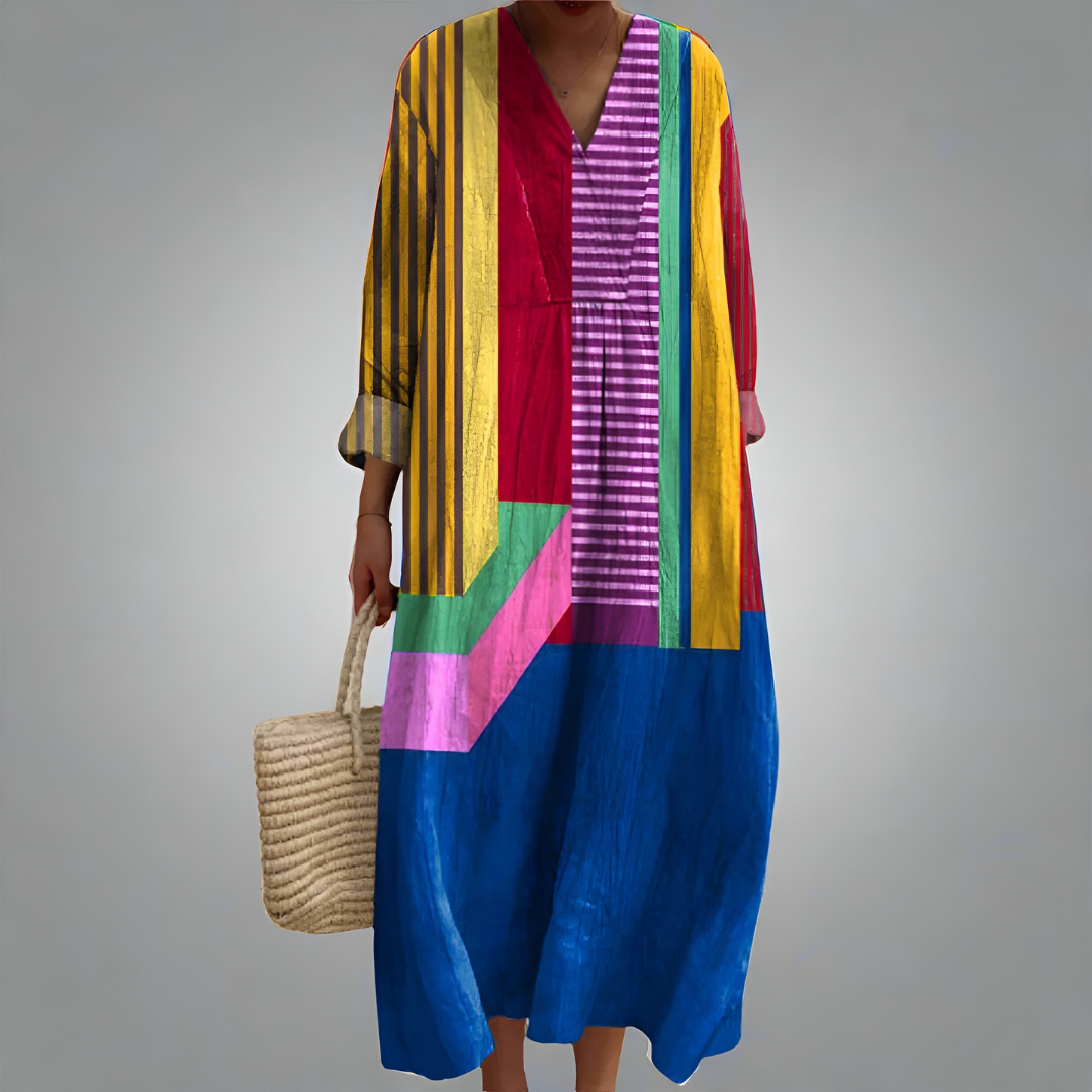 Ruth – Artistic Patchwork Midi Dress