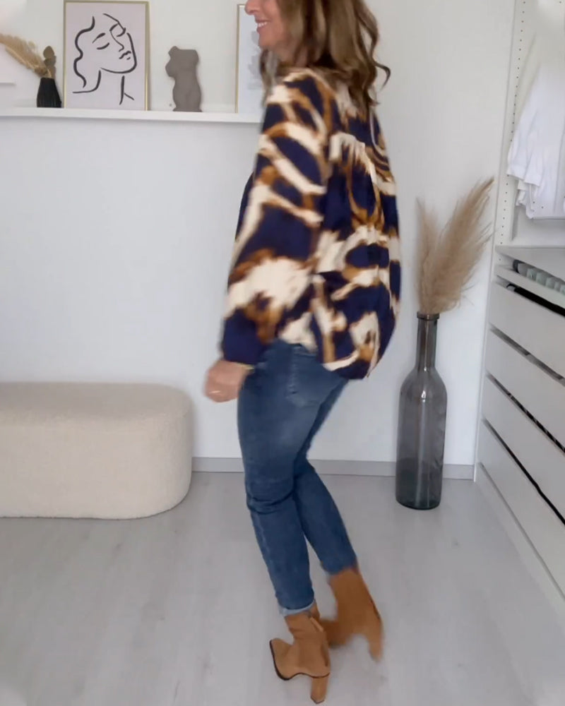 Sloane - Women's V-Neck Printed Top