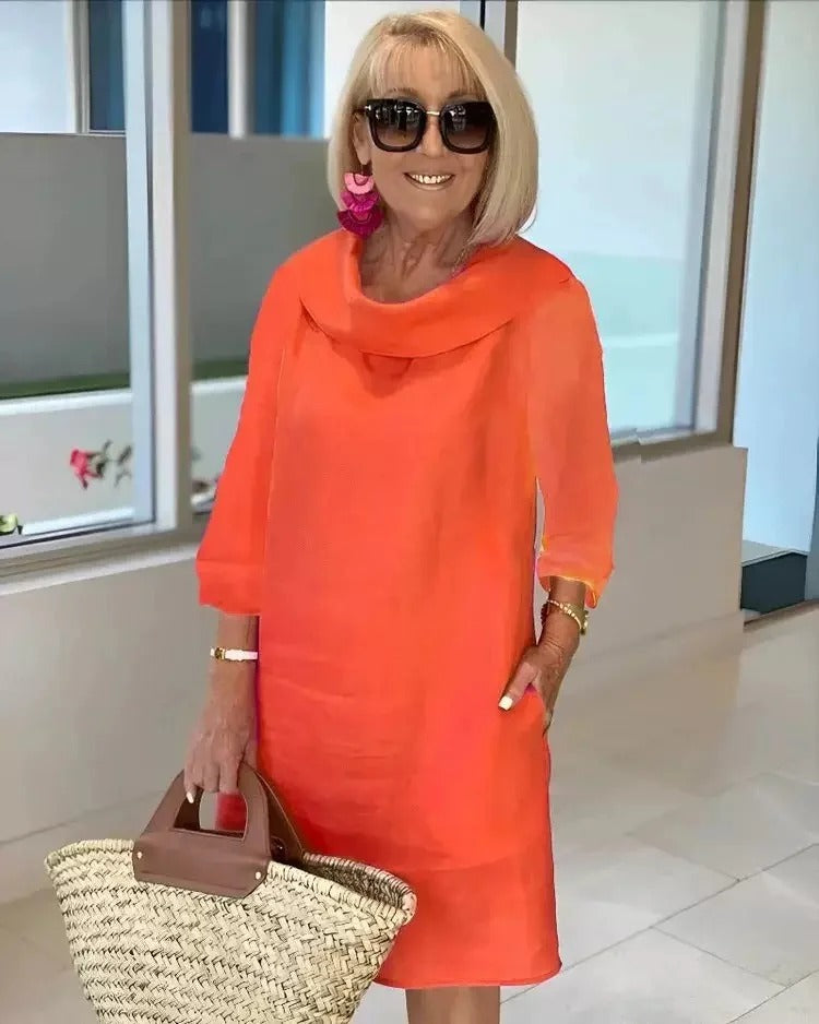 Zerena - Casual Cotton Pile Collar Dress