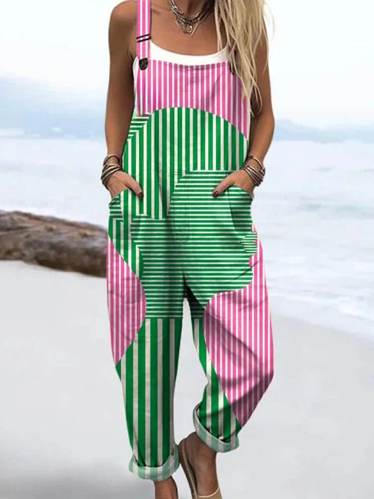 Dravina - Bold Geometric Pattern Jumpsuit