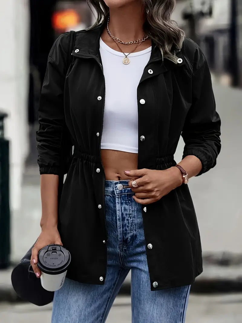 Olivia™ - Chic Mid-Length Windproof Zip-Up Jacket