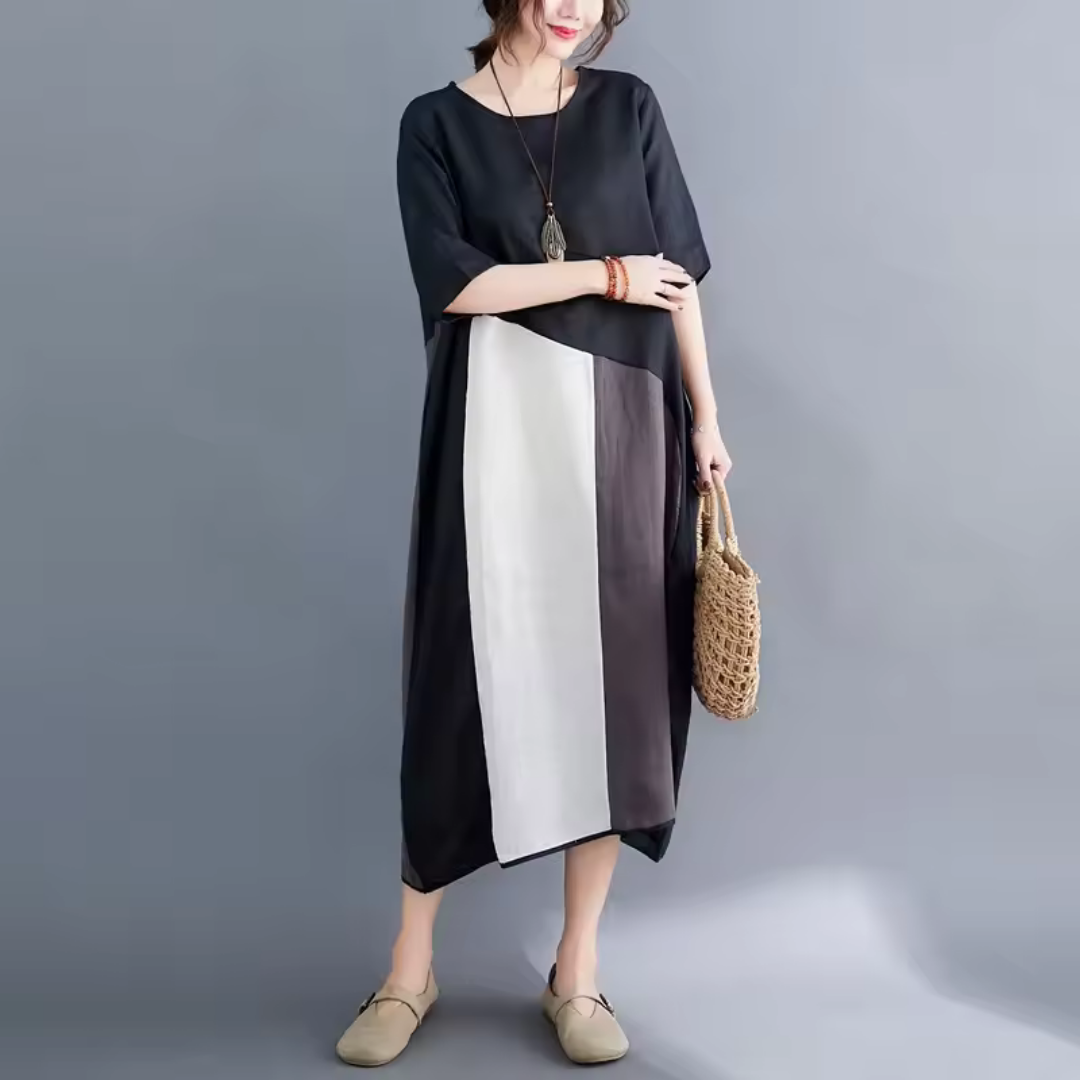 Neria – Casual Loose-Fit Linen Dress