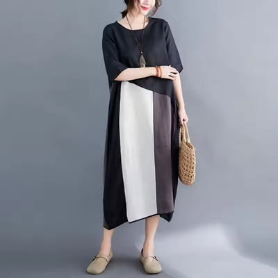 Neria – Casual Loose-Fit Linen Dress