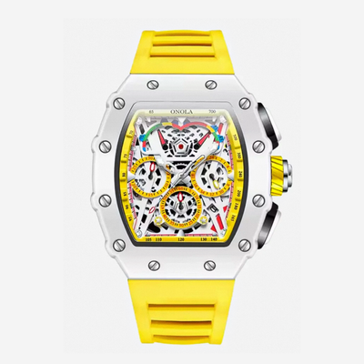 Cairo | Color-Popped Skeleton Dial Futuristic Watch