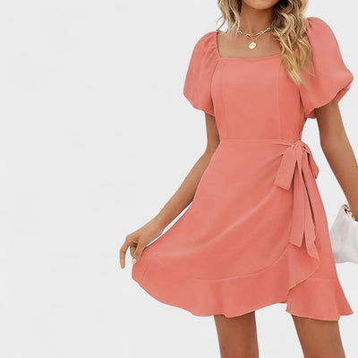 LILIA | PUFF SLEEVE WRAP DRESS