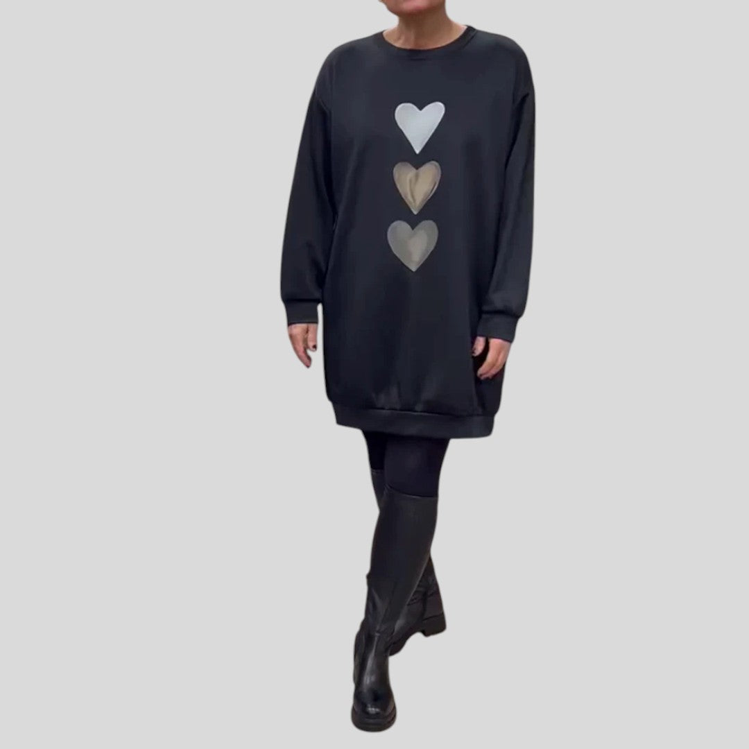 Elvina | Stylish Oversized Heart Sweatshirt