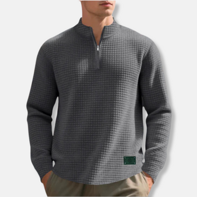 Cavaliere – Waffle-Knit Quarter-Zip Sweater
