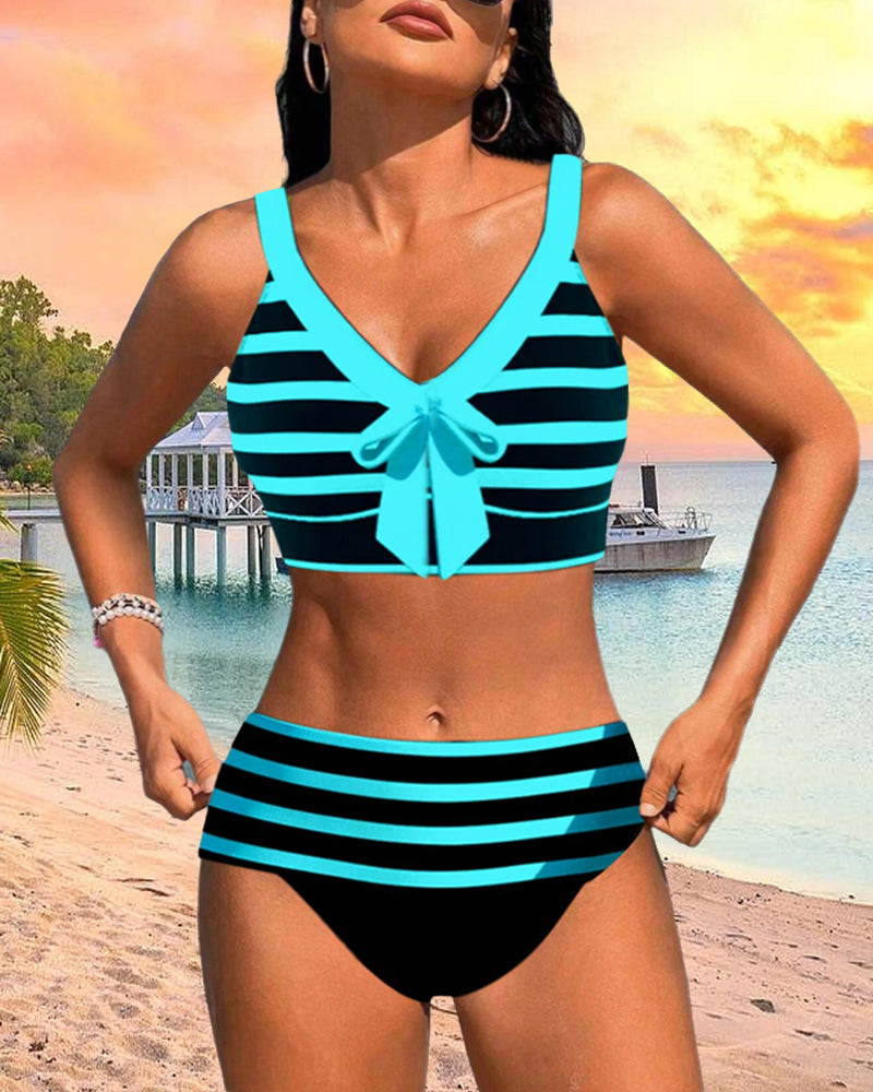 Roksana – Striped High-Waisted Bikini