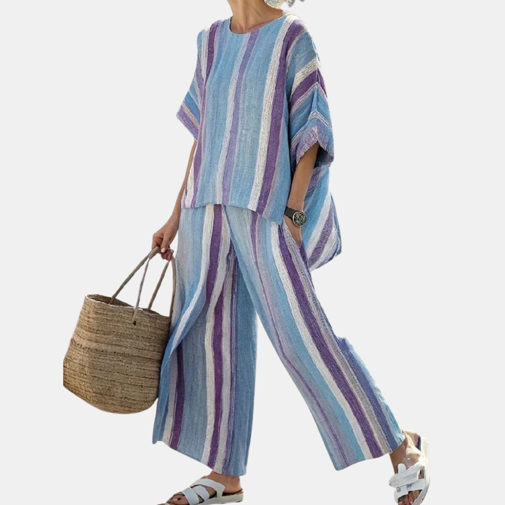 Fernanda | Bamboo Linen Stripe Set