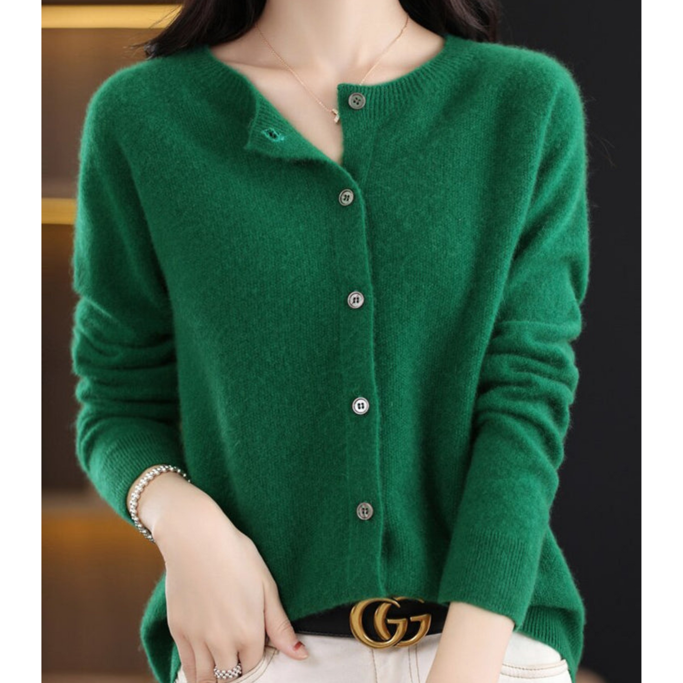 Isabella | Women’s Long Sleeve Classic Button Merino And Wool Sweaters