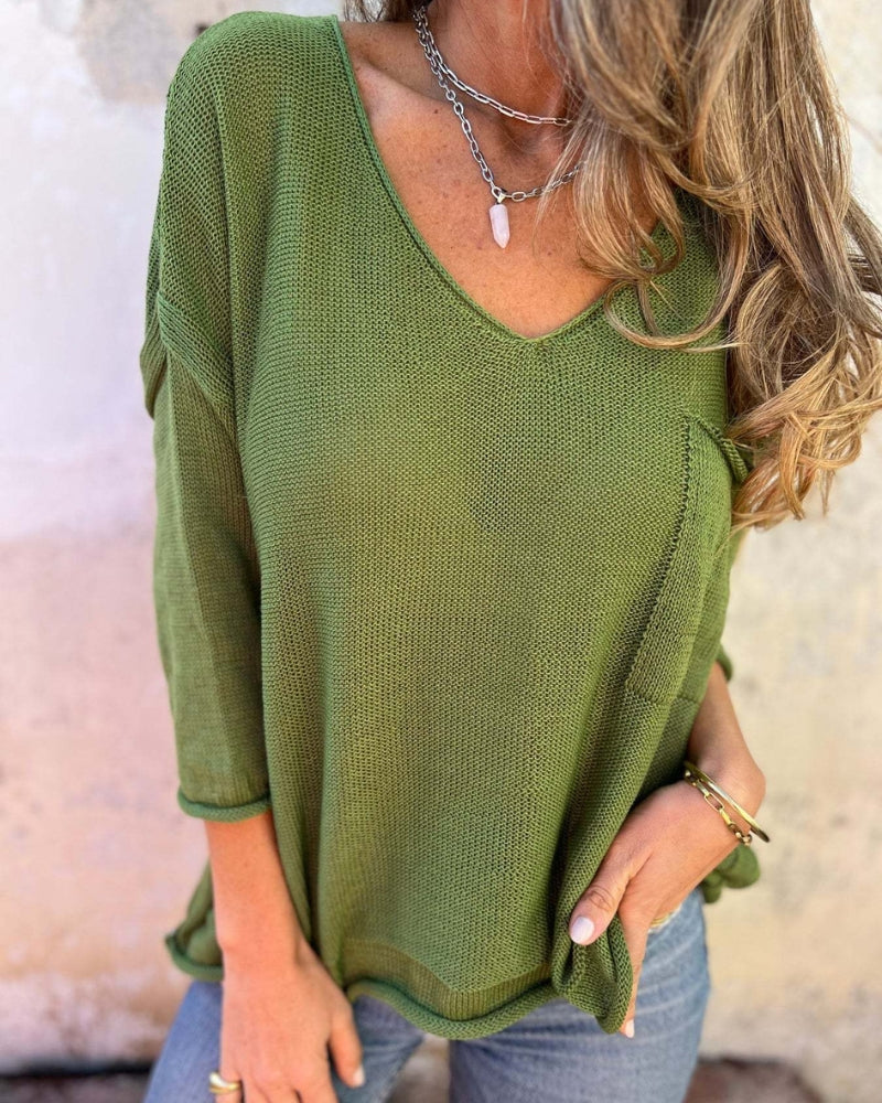 NORTHLINE STUDIO | RELAXED KNIT V-NECK SWEATER