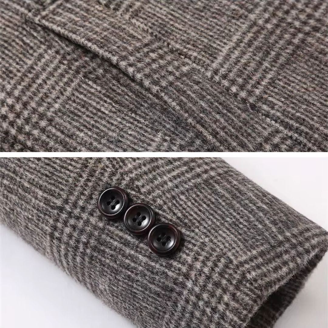 Loriento Plaid Wool Trench Coat