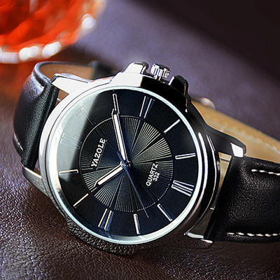 Luxurious Blue Glass Leather Watch™
