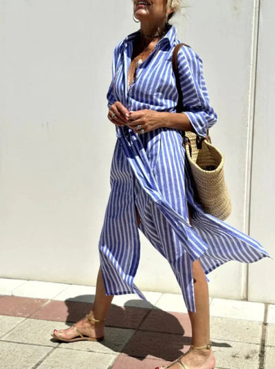 Isla | Relaxed Striped Shirt Dress