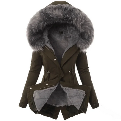 Avencea | Coat with Faux Fur Lining for Women