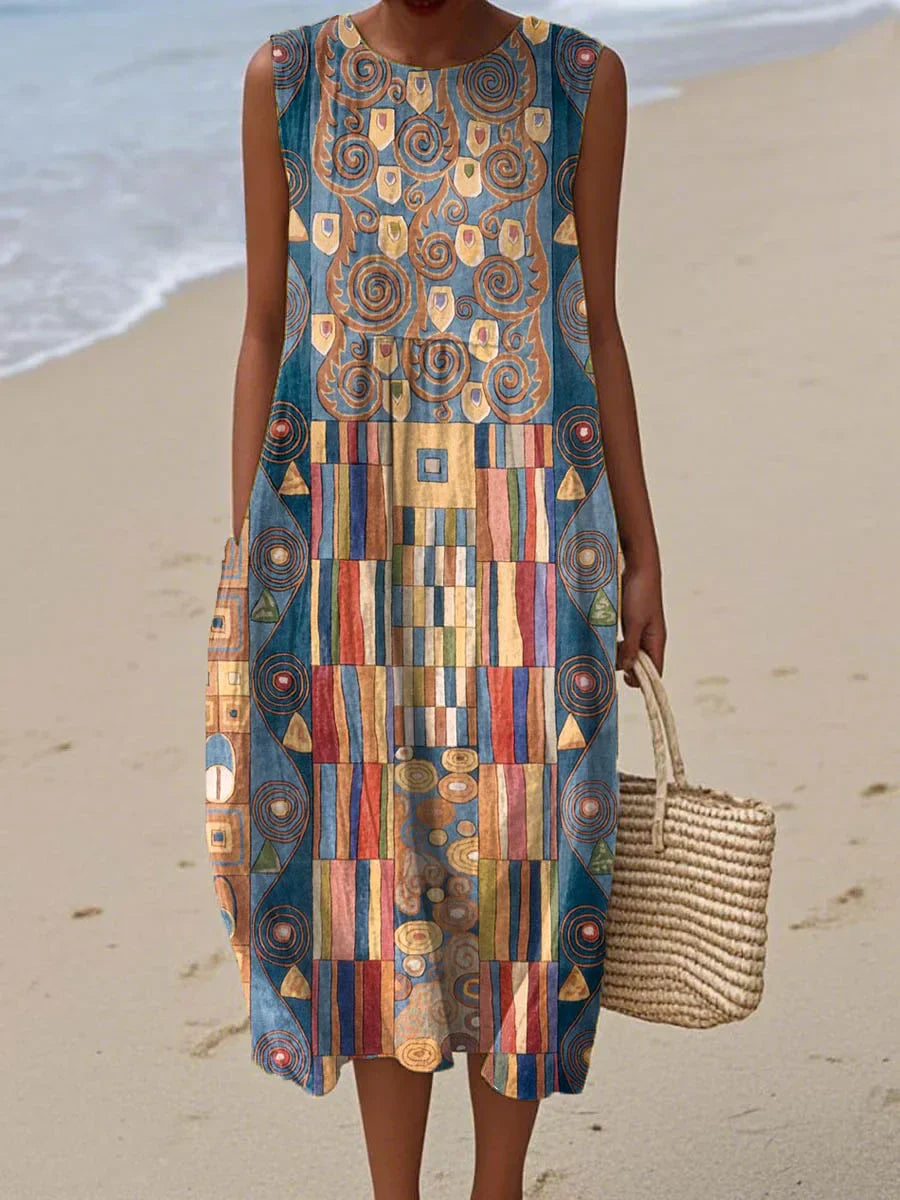 Janet | Elegant Vintage Print Dress