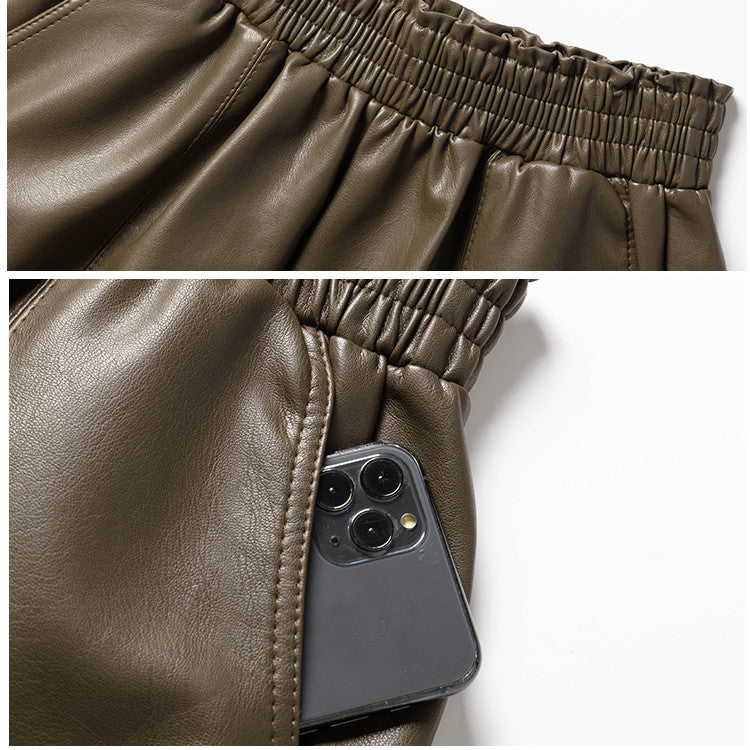 Avencea | Leather Casual Shorts