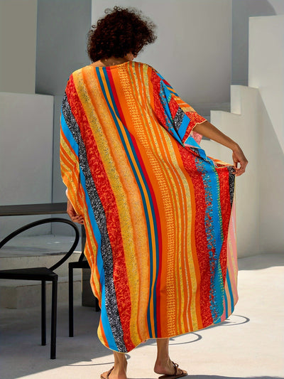 Layla | Vibrant Striped Boho Maxi Dress