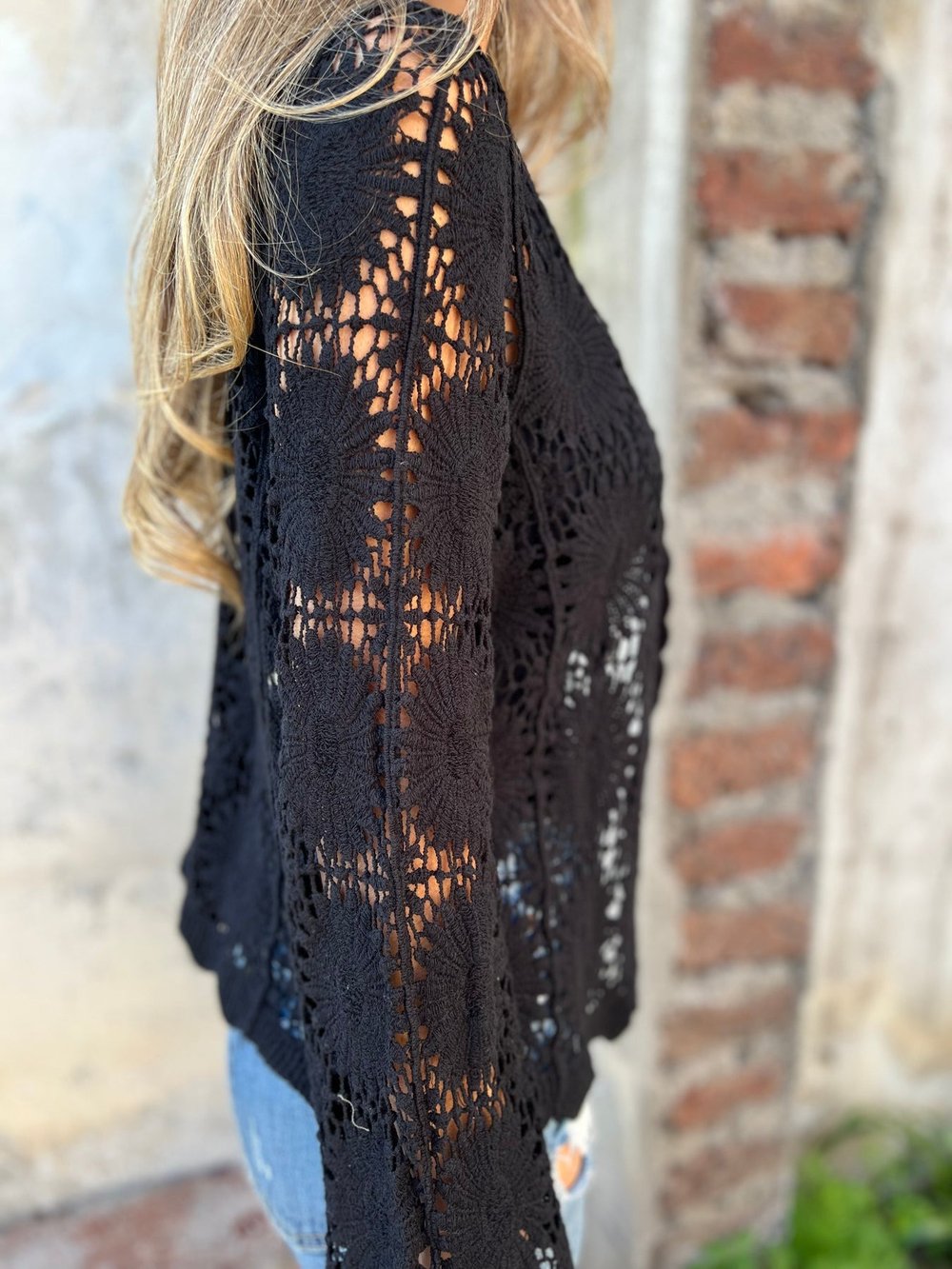 Elora™ | Delicate Crochet Button Cardigan