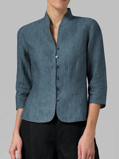 Avencea | High-Quality Women's Blouse with Elegant Stand Collar