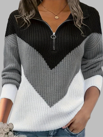 Isolde | Half-Zip Ribbed Sweater