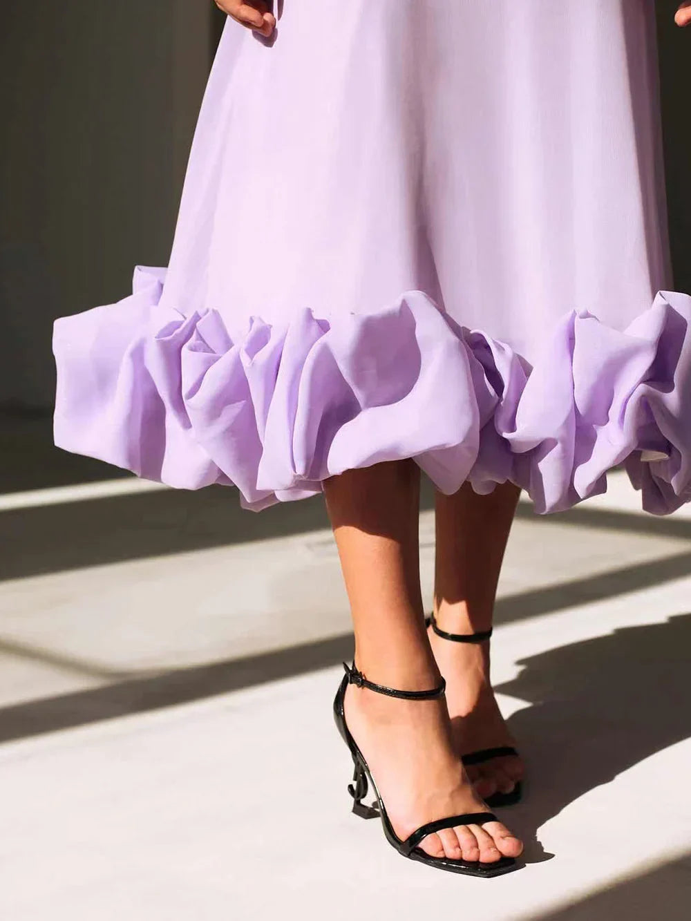 Avencea | Ruffle Bustier Midi Dress