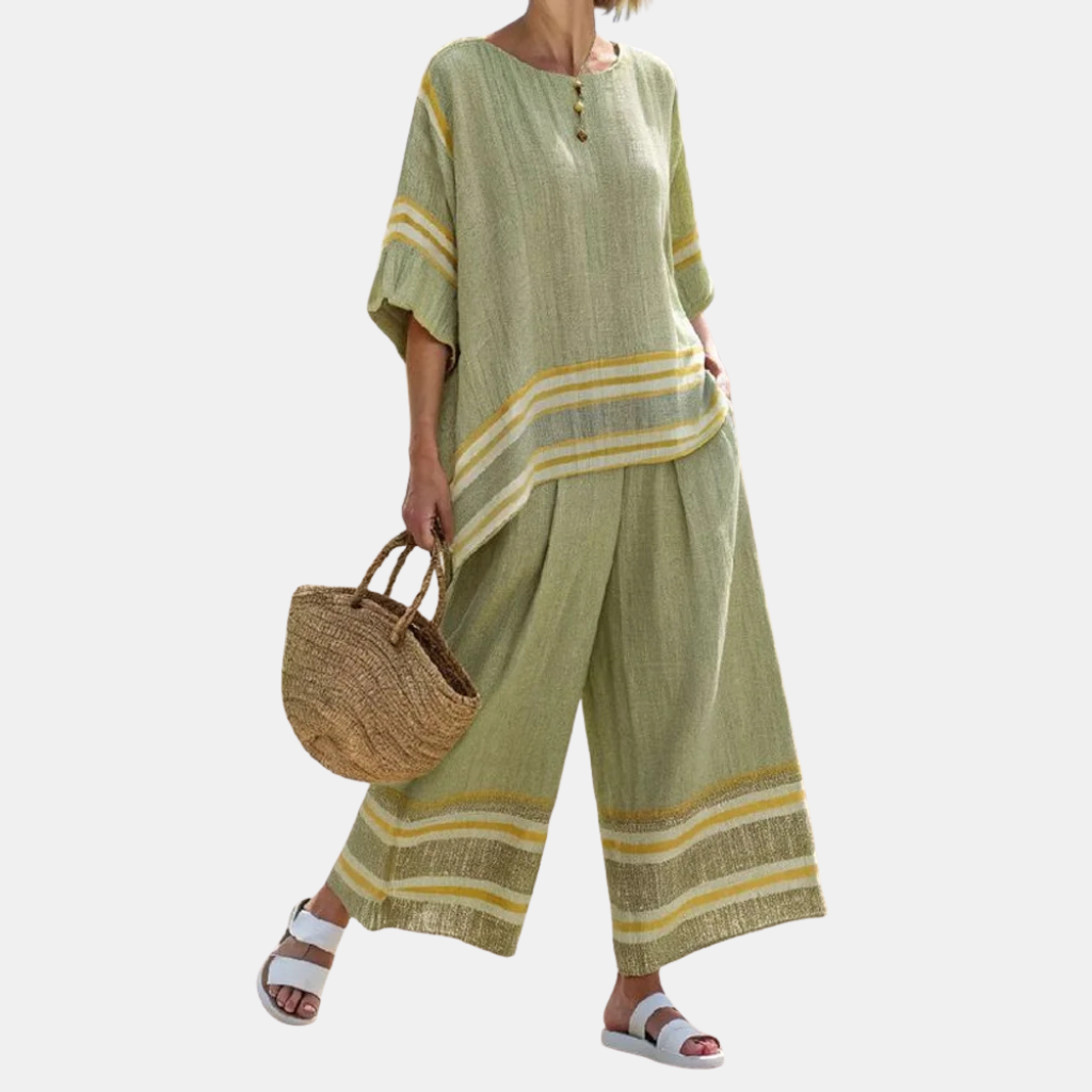 Juliana | Bamboo Linen Stripe Set
