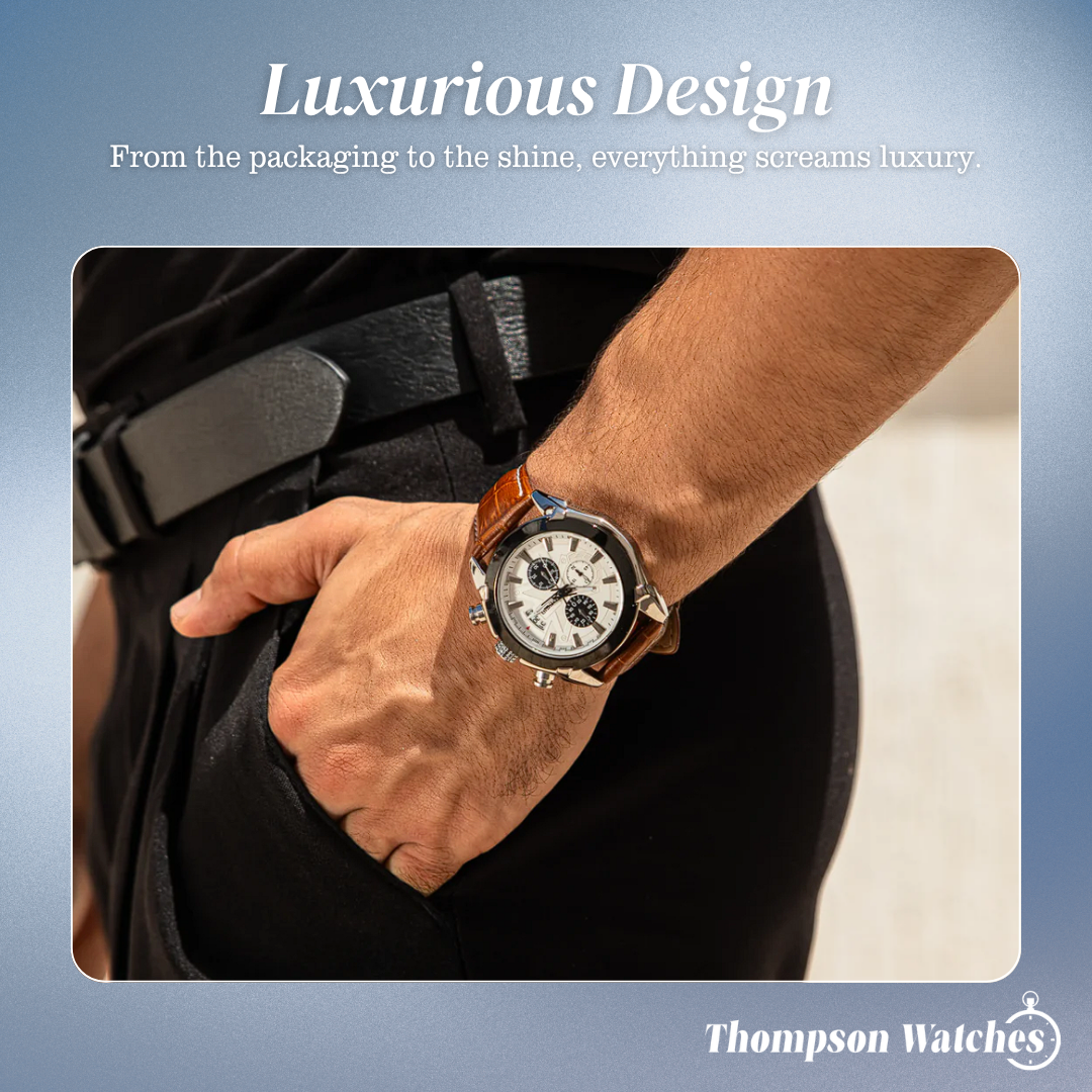 Jaxon | Sophisticated Leather Finish Bold Chronograph Watch