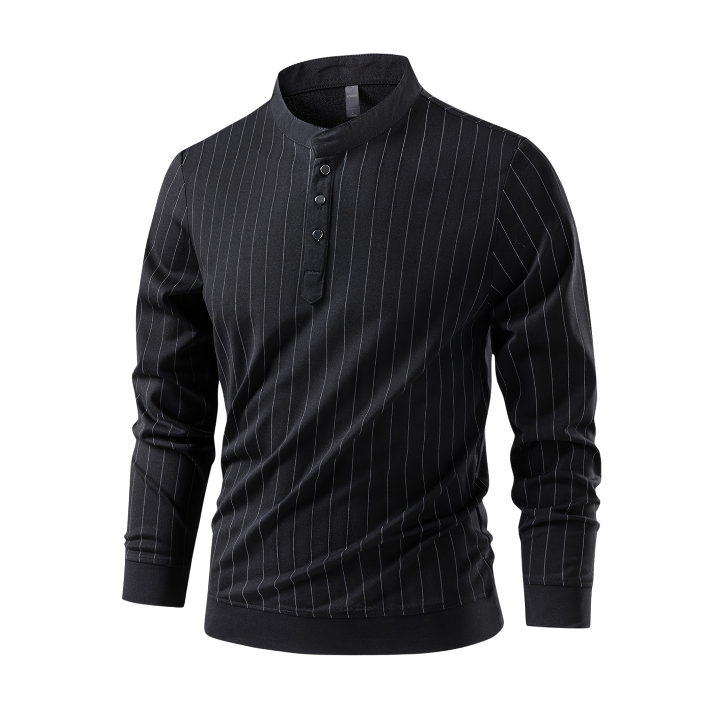 Stratus Pinstripe Mandarin Collar Shirt