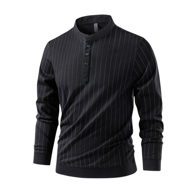 Stratus Pinstripe Mandarin Collar Shirt