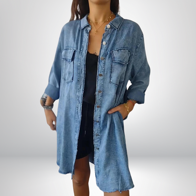 Sofia® | Stylish and Versatile Long-Sleeved Denim Jacket with Collar