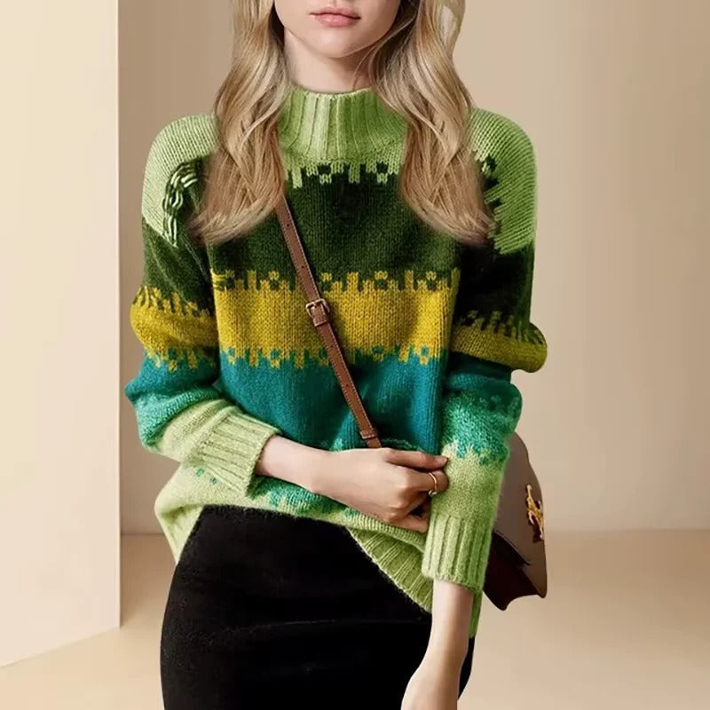 Pixel Knit Turtleneck Sweater