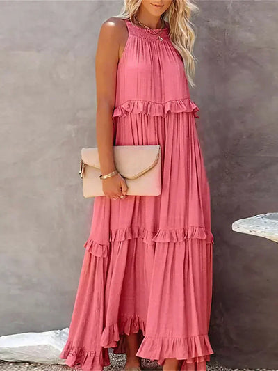 Isla | Boho Ruffle Maxi Dress