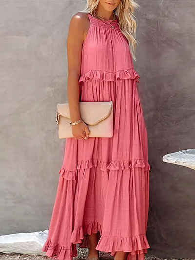Madelyn | Boho Ruffle Maxi Dress